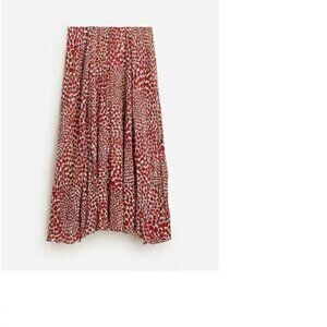 J.Crew 168 Gwyneth pleated skirt in strawberry swirl chiffon Size M CA615